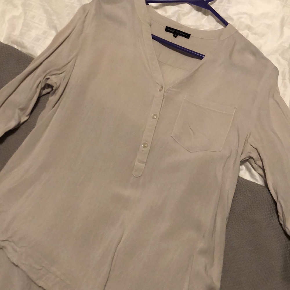 Taupe 3/4 length blouse